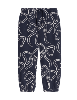 Teplákové kalhoty s bohatou bavlnou a mašlí (2-8 let)