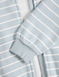 Cotton Rich Striped Zip Hoodie (2-8 Yrs)