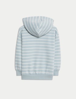 Cotton Rich Striped Zip Hoodie (2-8 Yrs)