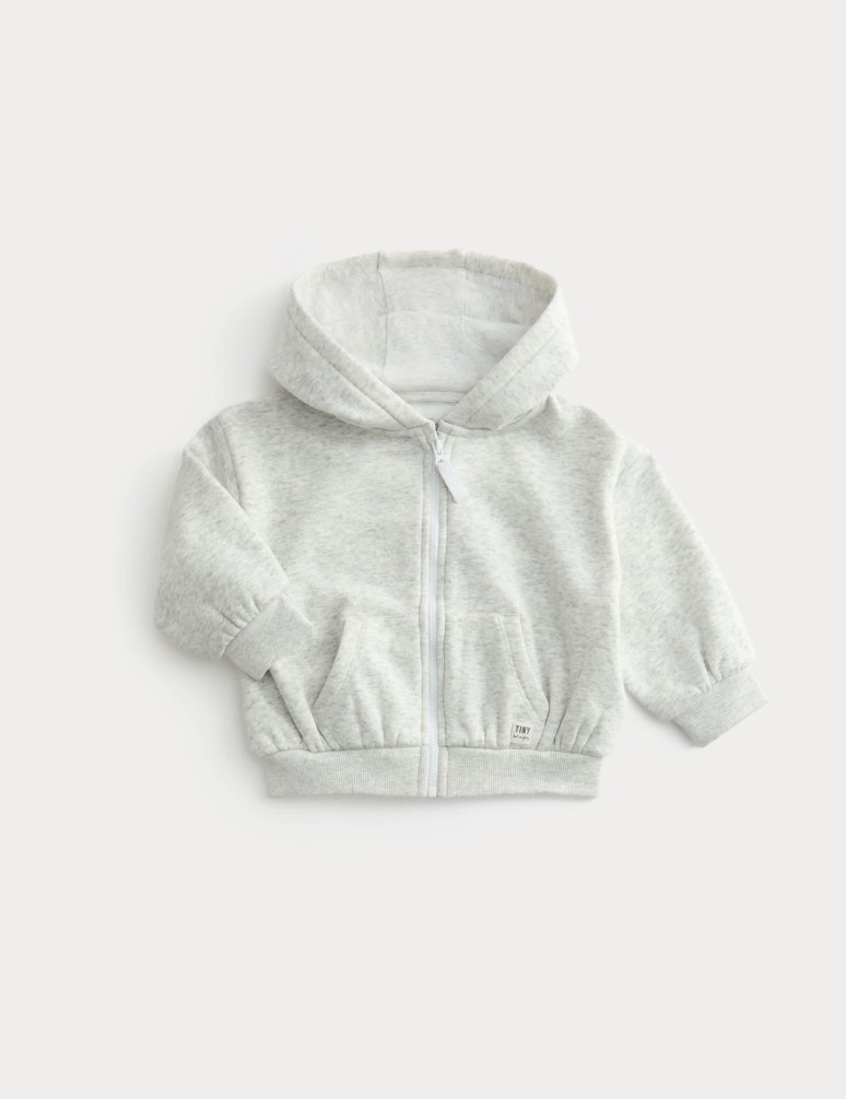Flísová mikina s kapucí, zipem a podšívkou (0–3 roky)