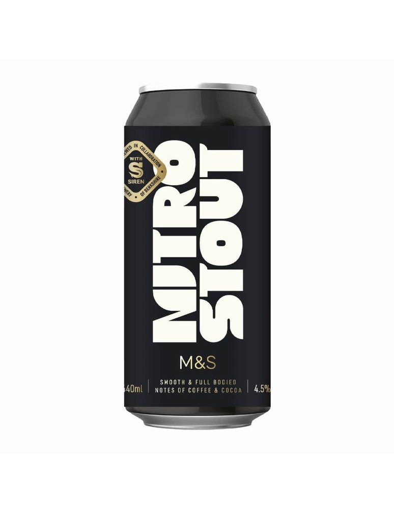 Svrchně kvašené tmavé pivo Stout infuzované dusíkem