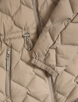 Prošívaná bunda s peřím a prachovým peřím, s cik-cak vzorem