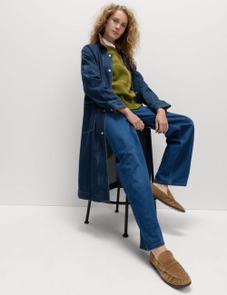 Džínový podlouhlý kabát