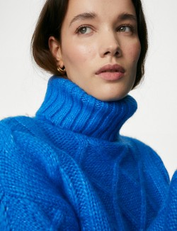 Cable Knit Roll Neck Jumper...
