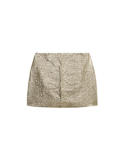 Metallic Textured Mini Column Skirt