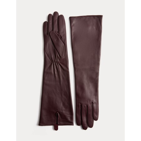 Kožené středně dlouhé rukavice
