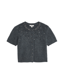 Zdobený zkrácený kardigan