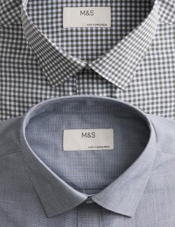 2pk Regular Fit Easy Iron Check Shirts
