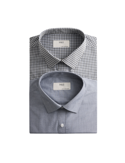 2pk Regular Fit Easy Iron Check Shirts