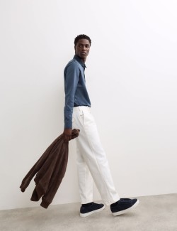 Texturovaná polokošile z čisté bavlny s dlouhými rukávy