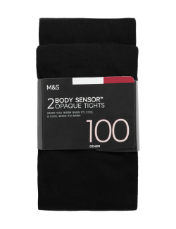 2pk 100 Denier Body Sensor™ Opaque Tights