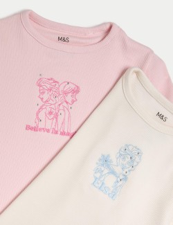 Sada 2 ks topů s vysokým obsahem bavlny s motivem Disney Ledové království™ (2–8 let)