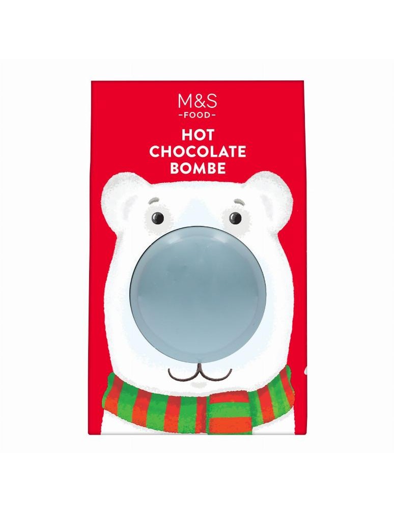 Formovaná dutá mléčná čokoláda plněná pěnovými bonbóny marshmallow, určená k přípravě horkého nápoje