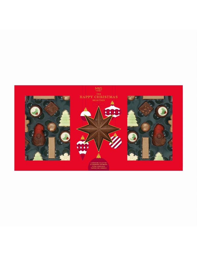 Zdobená mléčná, hořká a bílá čokoláda a čokoláda s karamelizovaným cukrem, s různými náplněmi