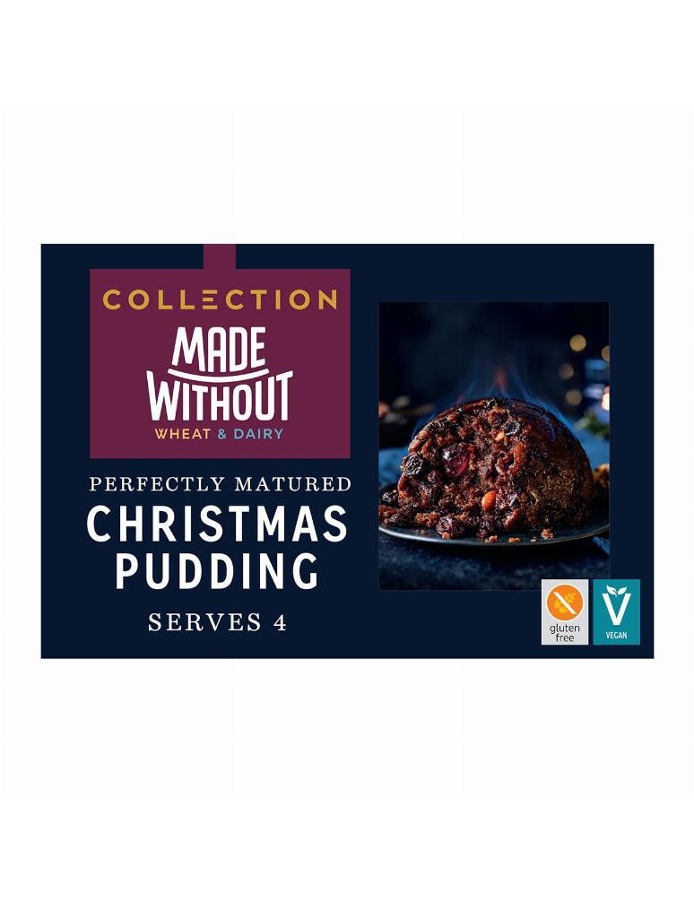 Vánoční pudink se sušenými plody vinné révy, glazovanými třešněmi, mandlemi, jablky Braeburn, ciderem, brandy, koňakem a rumem v