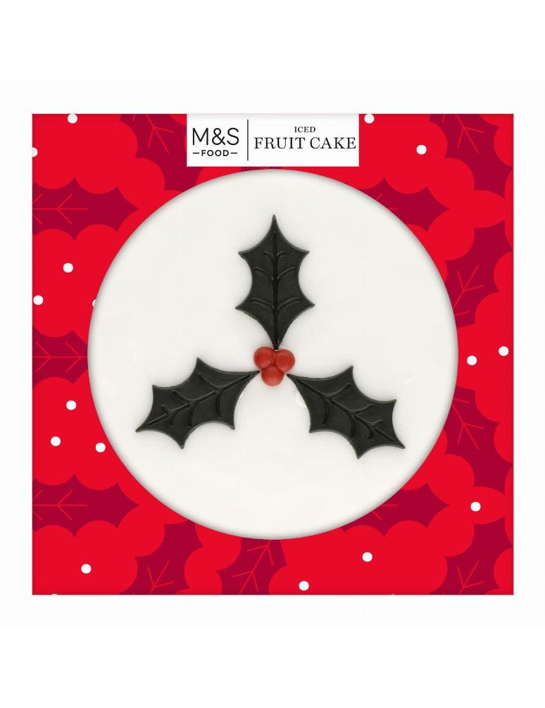 Ovocný máslový dort se sušenými plody vinné révy, glazovanými třešněmi, marcipánovou a měkkou cukrovou polevou a ozdobou z měkké