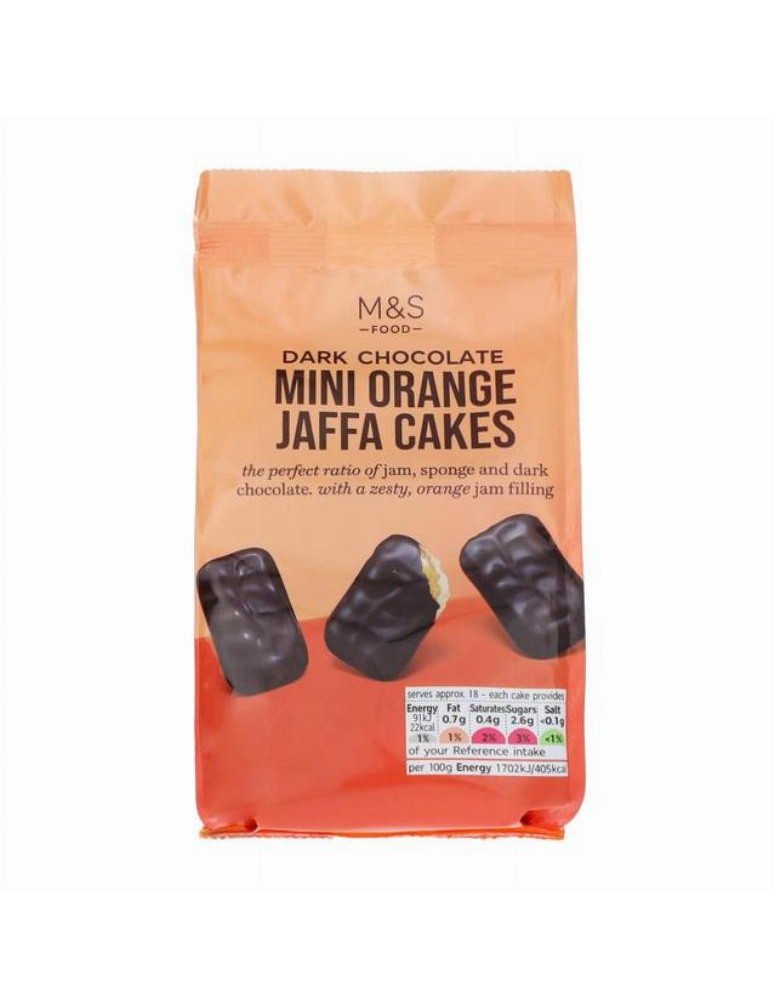 Mini piškoty s pomerančovou náplní polomáčené v hořké čokoládě (19 %)