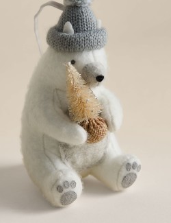 Plstěná visací ozdoba – lední medvěd