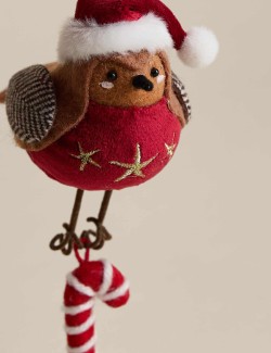 Závěsná plstěná dekorace v podobě červenky