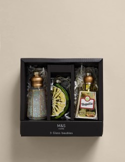 3pk Glass Hanging Tequila Decorations