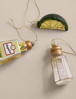 3pk Glass Hanging Tequila Decorations