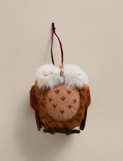 Závěsná dekorace s nadýchanou sovou