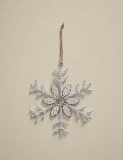 Beaded Snowflake Hanging Decoration