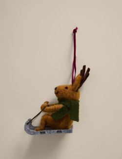 Felt Reindeer Sleigh Hanging Decoration
