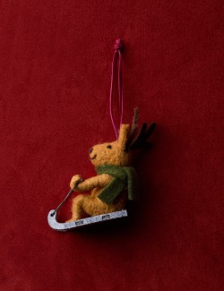 Felt Reindeer Sleigh Hanging Decoration