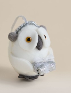 Závěsná dekorace s plstěnou sovou