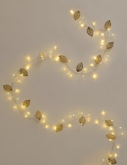 Pre-Lit Gold Leaf Garland
