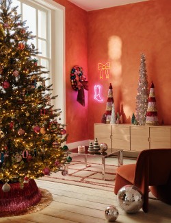 Silver Tinsel Tree Room Decoration