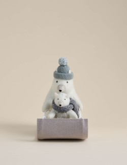 Dekorace do pokoje s plstěným ledním medvědem