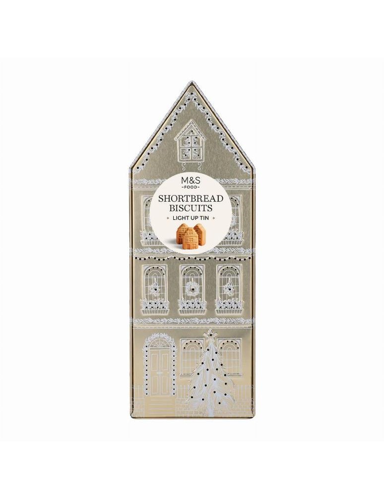 Křehké máslové sušenky v plechovce se světýlkem