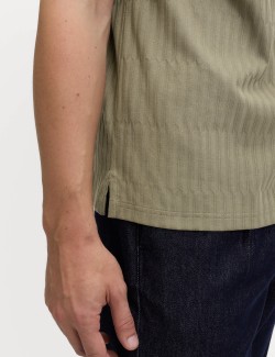 Žakárová polokošile s vysokým podílem bavlny a zipem