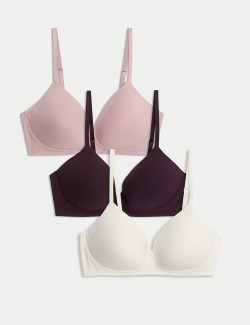 3pk Non Wired T-Shirt Bras A-E
