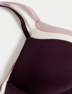3pk Non Wired T-Shirt Bras A-E