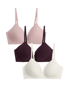 3pk Non Wired T-Shirt Bras A-E