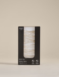 Teplé bílé LED drátěné světlo na baterie