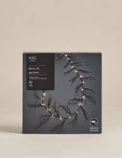 6ft Pre-Lit Berry Garland