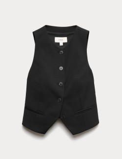 Collarless Button-Through Waistcoat