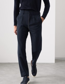 Wool Blend Suit Trousers