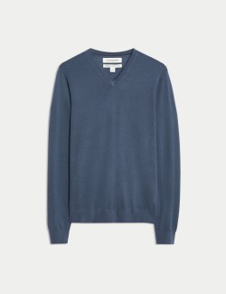 Svetr s výstřihem do V z čisté mimořádně jemné vlny merino