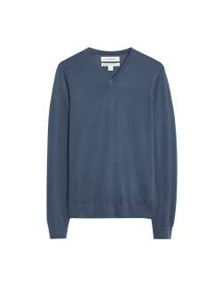Svetr s výstřihem do V z čisté mimořádně jemné vlny merino