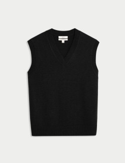 Lambswool Blend V-Neck Knitted Vest