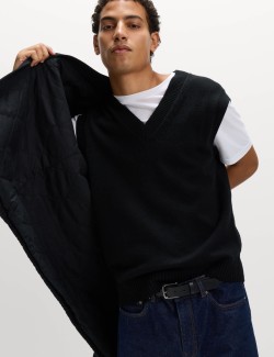 Lambswool Blend V-Neck Knitted Vest