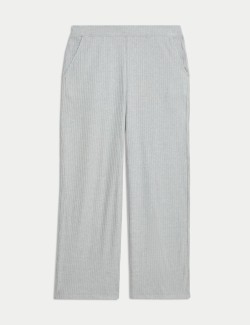 Ribbed Wide Leg Pyjama Bottoms