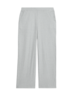 Ribbed Wide Leg Pyjama Bottoms