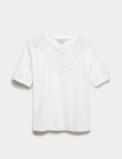 Zdobené tričko Lucky z čisté bavlny