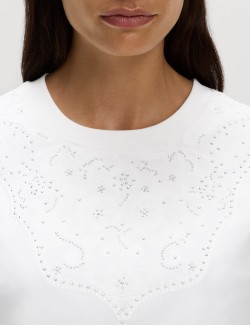 Zdobené tričko Lucky z čisté bavlny